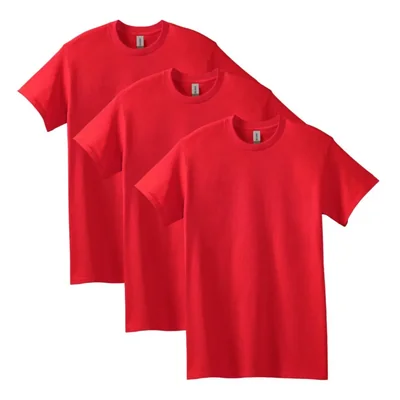 Camiseta Gildan G5000 Roja Pack de 3 Talla Mediana (EE. UU.)