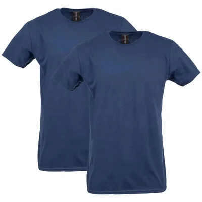 Camiseta Gildan G64000 azul marino pack de 2 talla mediana