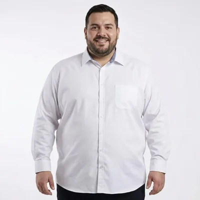 Camisa Michel blanc talla extra azul blanca con contraste negro