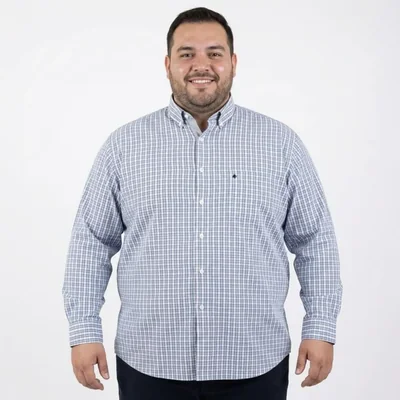 Camisa Michel blanc talla extra de caudro azul combinado de bottom down