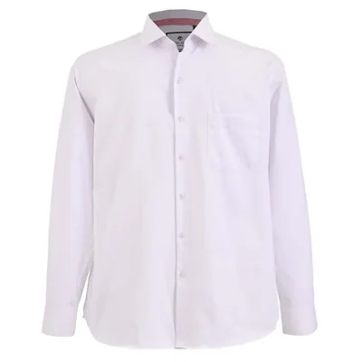 Camisa talla extra Michel blanc, blanca con detalles rosa