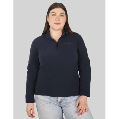 Sudadera Fleece Plus Size Para Mujer De Medio Cierre Greenlander Azul Marino