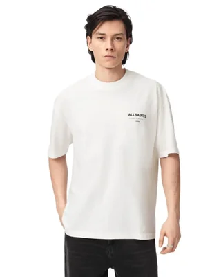 Camiseta AllSaints Underground Blanco Ceniza talla L