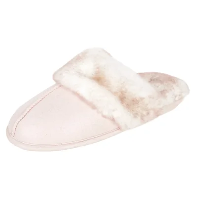 Pantuflas Jessica Simpson Cómodas Con Espuma Viscoelástica Y Pelo Sintético Rosa - Venta Internacional.