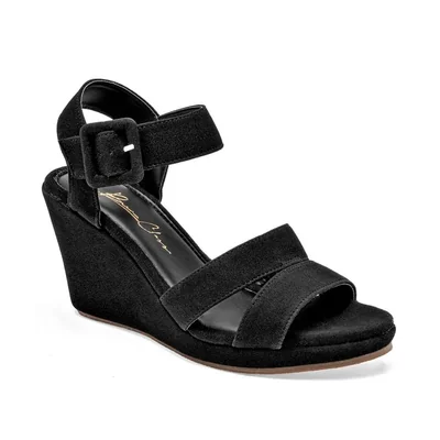 Been Class sandalia cuña para mujer negro cod 141478-E