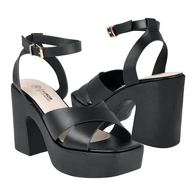 SANDALIAS FUROR MUJER 26095 SIMIPIEL NEGRO