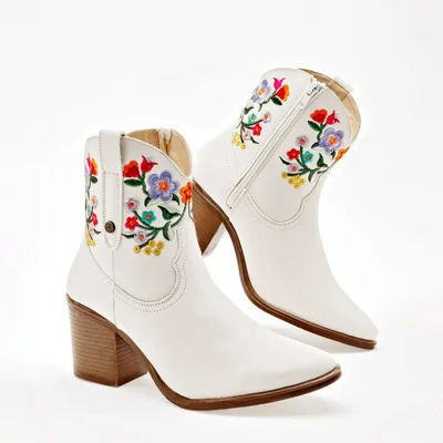 BOTIN VAQUERA MORA TIERRA CORAL LATTE MULTICOLOR TACON 8 cm