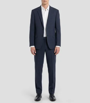 Traje de lana corte regular a cuadros Hombre