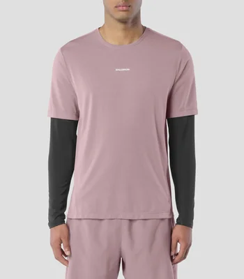 Playera deportiva lisa manga corta Hombre