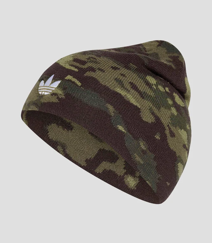 Gorro en tejido de punto estampado camuflaje Hombre