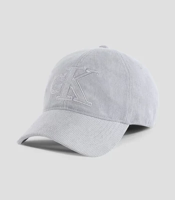 Gorra de pana con logo sólido bordado Hombre