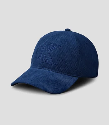 Gorra de pana con logo sólido bordado Hombre