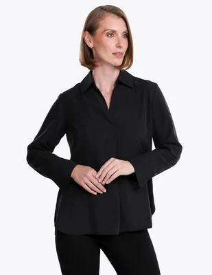 Blusa camisera manga larga para mujer