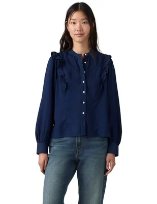Blusa camisera manga larga para mujer