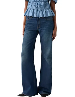 Jeans regular boot corte media cintura para mujer