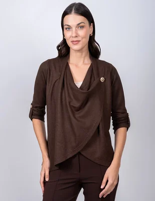 Suéter cuello con botón para mujer