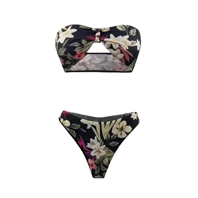 Bikini Floral con Diseño Bandeau