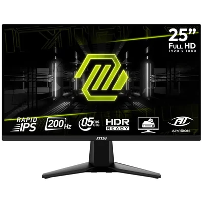 Monitor Gamer 25'' Msi Mag 255f E20 0.5ms 200hz Rapid Ips Full Hd Hdmi Displayport Amd Freesync Premium