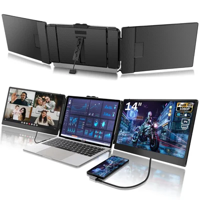 Monitor Extensor De Pantalla Para Portátil Triple 14'' 1080p Fhd Ips - Venta Internacional.