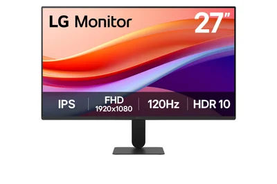 Monitor LG Full HD 27 pulgadas Diseño Bordes Delgados IPS 120 Hz Srgb 99% HDR 10 1 Ms MBR