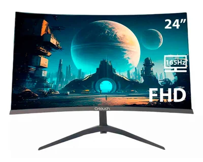 Monitor Gamer Curvo Q-touch Qt-g24c Led 24'', Full Hd, 165hz, Hdmi, Negro
