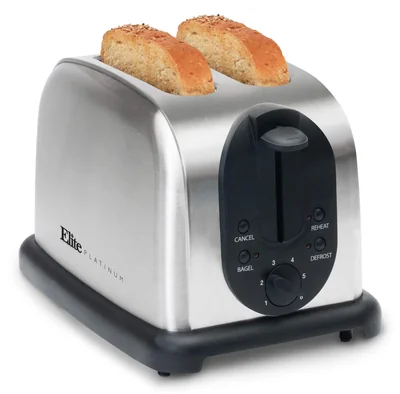 Elite Platinum Ect-200x Maxi-matic Tostadora De 2 Rebanadas Acero Inoxidable Cepillado