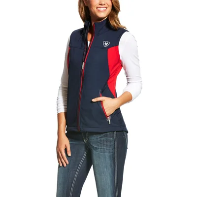 Chaleco Ariat New Team Softshell Para Mujer, Azul, Talla Xs - Venta Internacional.