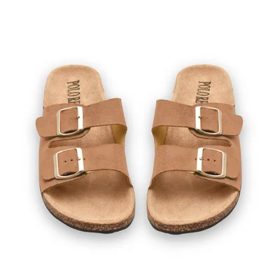 Sandalia Zen Color Camello Piel Sintetica