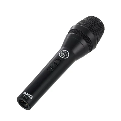 Micrófono AKG P5 S XLR con cable negro y conmutador de encendido/apagado