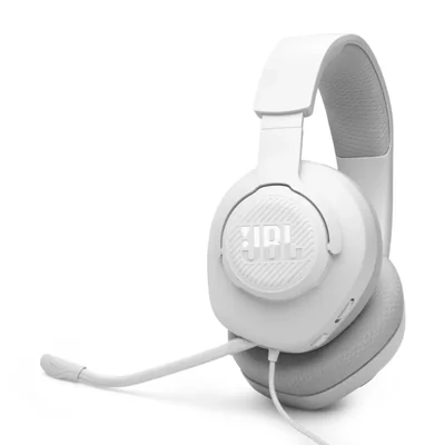 Auriculares JBL Quantum 100M2 con cable para juegos micrófono desmontable color blanco
