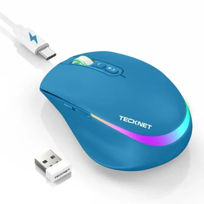 Ratón Inalámbrico TECKNET Recargable 6 DPI RGB Azul
