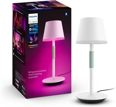 Lámpara de mesa portátil inteligente Philips Hue Go White con color