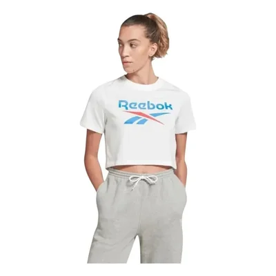 Playera reebok mujer crop top identity blanco casual