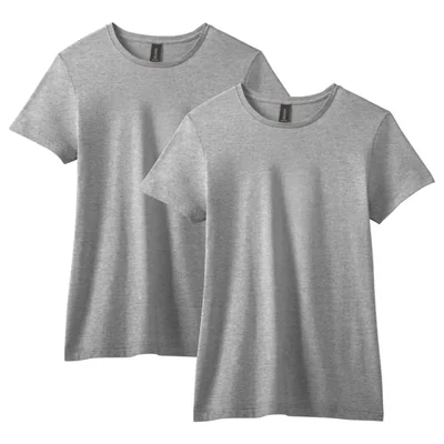 Camiseta Gildan G64000L Gris Deportivo Pack de 2 Talla Grande