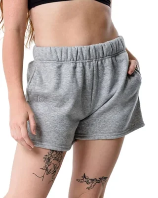 Shorts Kamo Fitness CozyTec de algodón gris jaspeado - Talla S