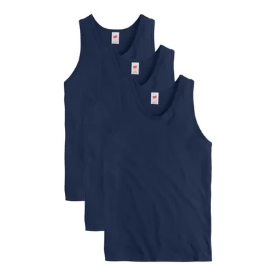 Camiseta sin mangas Hanes 3‑pack color azul marino atlético algodón