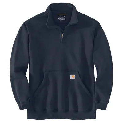Sudadera Carhartt mediana New Navy con cremallera 1/4 y cuello simulado