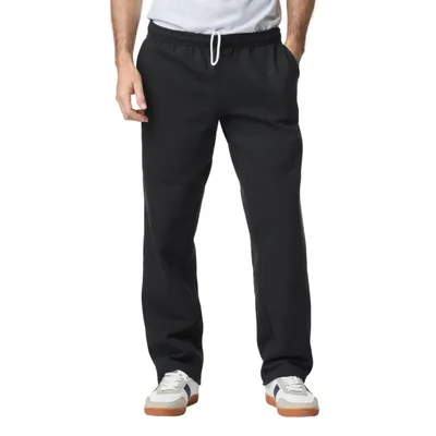 PANTALONES Gildan G18300 Negro Talla Grande Felpa con Bajo Abierto
