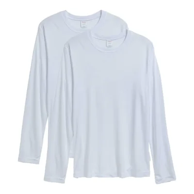 Camiseta Hanes de manga larga para hombre Cool Dri UPF 50+ color blanco XXL