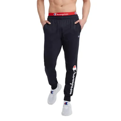 PANTALONES Champion con logo script azul marino talla S 79 cm