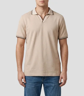 Playera tipo polo manga corta lisa Hombre