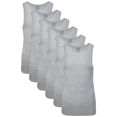 Camiseta sin mangas Gildan G1104 gris deportivo pack de 6 talla S
