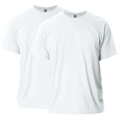 Camiseta Gildan Ultra Cotton G2000 para adultos 4XL blanca paquete de 2