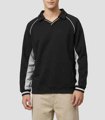 Playera tipo polo manga larga lisa Hombre
