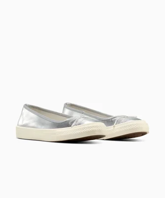 Flats Converse Dainty Ballerina Plateados Slip On de Material Sintético para Mujer