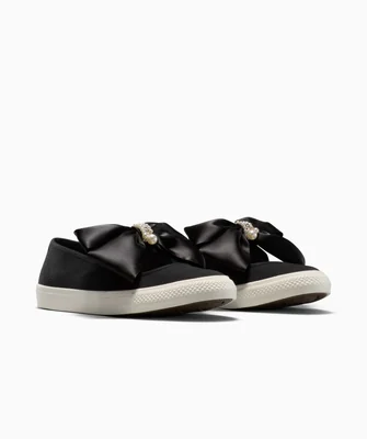 Zapato Converse Dainty Ballerina Negros con Detalle de Moño de Slip On de Lona para Mujer