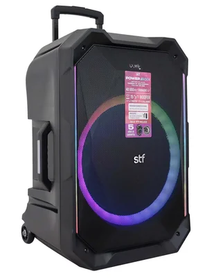 Bocina portátil Power Block Sistema de Audio con Luz Led RGB Alámbrica e inalámbrica