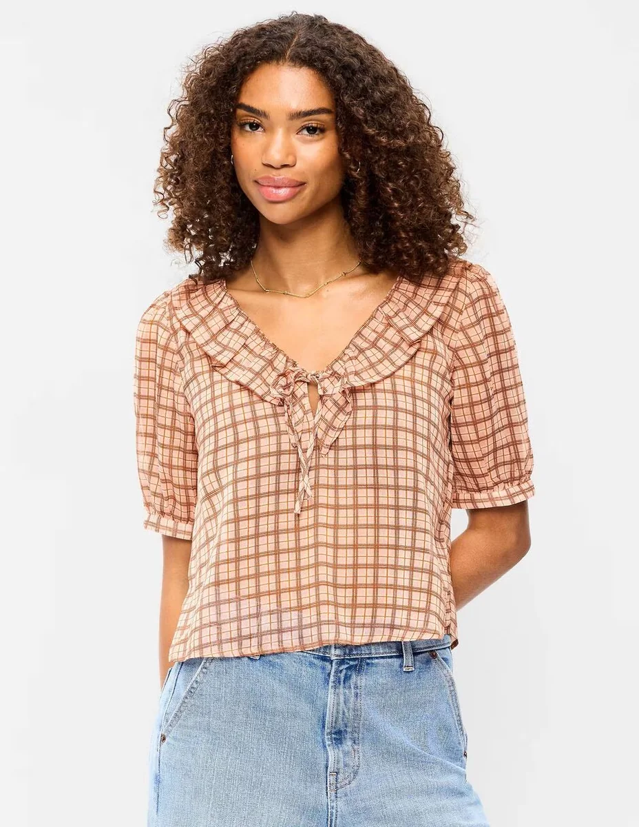 Blusa manga al codo para mujer