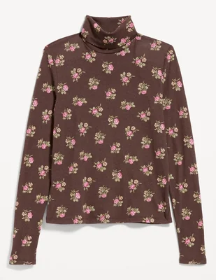 Playera manga larga cuello tortuga para mujer