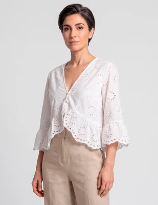 Blusa con escote v para mujer